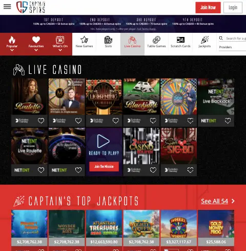 CaptainSpins Casino CA captain-spins-ca-live